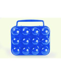 Egg Holder; Holds 12 Eggs; Blue; Plastic; With Carrying Handle; With English/ French Language Package
