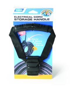 Extension Cord Strap; Use to Secure Cord for Carrying or Storage; With Buckle Closure; Black; Nylon; With Handle
