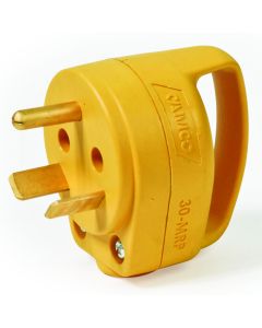 Power Cord Plug End; Power Grip ™; Replacement Plug For Power Grip Power Cords; 30 Amp; TT-30P; With Plug Head Handle; Yellow
