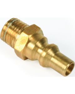 Propane Hose Connector; 1/4 Inch Male NPT x Male Quick Connect; Brass; Without Shut Off Valve

