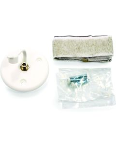 COAXIAL CABLE PLATE W/CAP, SINGLE, WHITE