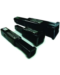 Trailer Hitch Receiver Tube Adapter; Adapts From 1-1/4 Inch Receiver To 2 Inch; 6 Inch Length; Black Powder Coated