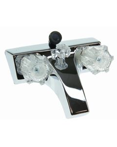 UTOPIA 4IN CHROME LAV-SHOWER FAUCET- CLEAR HANDLES MADE IN USA
