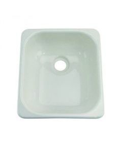 Sink; Better Bath; Square Outdoor Kitchen Sink; 12-3/4 Inch x 15 Inch; Drop In/ Surface Mount; White; ABS
