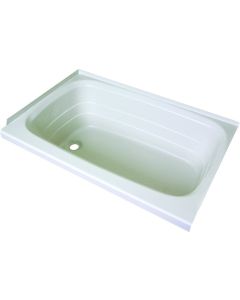 Bathtub; Better Bath; Standard Tub; 24 Inch x 36 Inch; With Threshold; Without Seat; Smooth Floor Surface; Left Hand Drain; White; ABS
