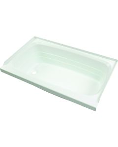 Bathtub; Better Bath; Standard Tub; 24 Inch x 40 Inch; With Threshold; Without Seat; Smooth Floor Surface; Left Hand Drain; White; ABS
