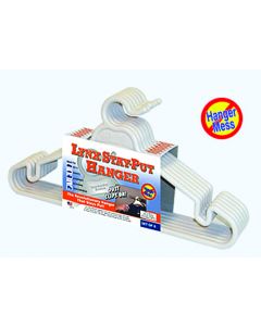 Clothes Hanger; Stay-Put Hanger; White; Polypropylene; Set Of 6
