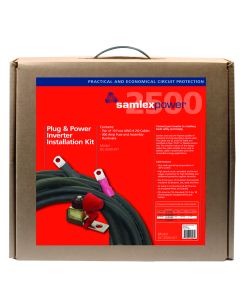 Power Inverter Installation Kit; Use To Install 12 Volt/1700 To 2500 Watt And 24 Volt/3400 To 5000 Watt Power Inverter; With Two 10 Foot 2/0 AWG Wires/ 300 Amp Fuse Block And Fuse/ Six 11-1/2 Inch Tie Wraps/ Six 3/4 Inch Cable Clamps/ Six #8 x 3/4 Inch Pa