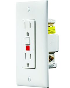 Ivory Dual GFCI Outlet w/Cover-Plate
