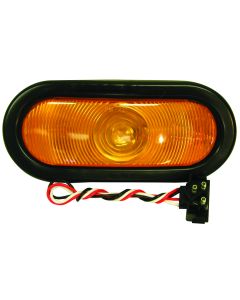 Peterson Mfg. Parking/ Turn Signal Light Assembly; Amber Lens; Incandescent; Oval; 6-1/2 Inch Length X 2-1/4 Inch Width X 2-3/8 Inch Height