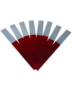 Peterson Mfg. Reflective Tape; Light Reflective; 18 Inch Length x 2 Inch Width; Red/ White; Set Of 8 Strips