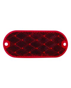 Peterson Mfg. Reflector; Red Lens; 4-3/8 Inch Length x 1-7/8 Inch Height Oblong