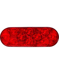 Peterson Mfg. Trailer Light; LumenX ®; Stop/ Turn/ Tail Light; 10 LED; Oval; 7.88 Inch Length x 3.63 Inch Width x 0.88 Inch Height; Red