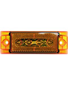 Peterson Mfg. Clearance Light; LED; Rectangular; 6 Inch Length x 2.04 Inch Width x 1.41 Inch Height; Amber Lens