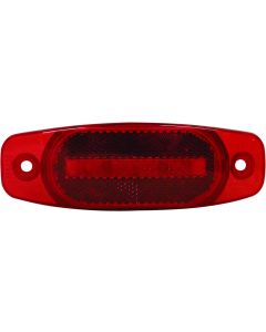 Clearance Light; Incandescent; Rectangular; 6 Inch Length x 2-1/16 Inch Width; Red Lens; Surface Mount; Hard-Hat Style; Single; With Reflex
