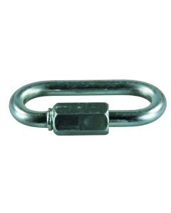 Trailer Safety Chain Quick Link; D Type; 1/4 Inch Diameter; Zinc Plated; Steel; Set Of 2
