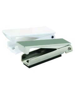 Access Door Latch; Use To Keeping RV Baggage Doors Closed; Square Style; White; With Mounting Screws; Set Of 2
