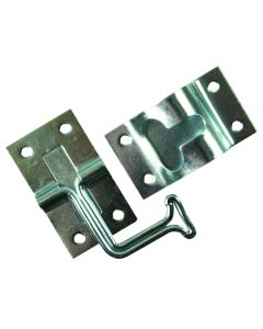 Door Catch; 90 Degree T-Style; Zinc Plated; Steel; With Mounting Screws; Packaged
