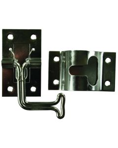 Door Catch; 90 Degree T-Style; Stainless Steel; With Mounting Screws; Packaged
