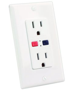 Receptacle; Ground Fault Interuptor Type; 125 Volt AC; 15 Amp; White