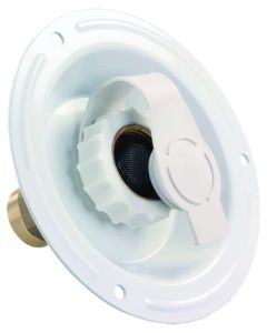 City Water Dish, White, Metal, MPT