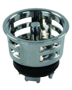 Sink Strainer Basket; Use With JR Products Strainer Part Number 95325; Push-In; Die Cast Steel; Single
