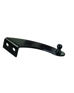 Multi Purpose Lift Support Bracket; Use For RV Entry Door And Compartment Doors; Right Curved Bracket; 10 Millimeter Ball Stud; 2 Holes; Powder Coated; Black; Steel; Single
