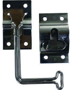 Door Catch; Replacement For JR Products Door Catch Part Numbers 10605/ 10625; 90 Degree; T-Style; 6 Inch Length; Stainless Steel; With Screws
