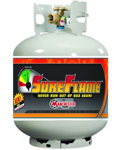 LP Tank 20# W/Gauge, White
