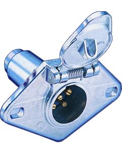 Hopkins MFG, Trailer Wiring Connector; Vehicle Side; 6 Pole Round; Die-Cast Zinc; Carded