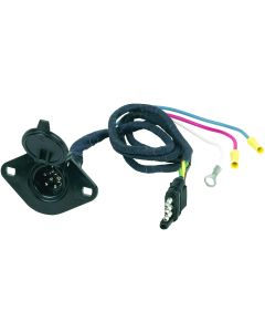 Hopkins MFG, Trailer Wiring Connector Adapter; Plug In Simple ™; 4 Flat To 6-Way Pin; Mounts To Vehicle Bumper; Plastic