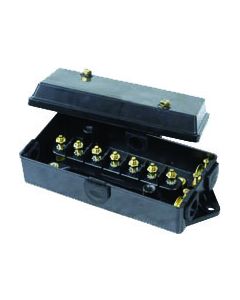 Wire Terminal Block; Attaches 7 Wires; 8.06 Inch Length x 3.2 Inch Width x 2.09 Inch Height; Black; ABS Plastic
