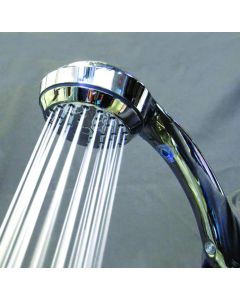 Shower Head; Air Fusion; Hand-Held With 60 Inch Vinyl Hose; With Single Function Spray Setting; Brushed Nickel Plated; Plastic; With Hose Guide Ring/ 3 Position Shower Mounting Bracket/ Flow Controller; With Blister Package

