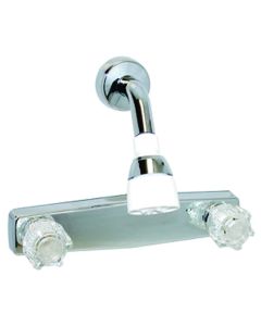 SHOWER VALVE, SHOWER HEAD KIT, 8IN, 2 KNOB, PLASTIC/BRASS, CHROME
