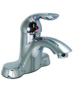 Faucet; Used For Lavatory; Single Piece 4 Inch Deck Mount; Hi-Arc Spout; Single Lever Handle; Brushed Nickel Plated/ Plastic Polymer Infused With Powdered Metal Underbody; 2 Hole Application; Ceramic Disc Valve; With Individual Box
