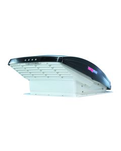 Roof Vent; MaxxFan® Deluxe; Manual Opening; For 14 Inch x 14 Inch Vent; With Fan; White; With Thermostat/ Built In Rain Cover/ Mounting Hardware; With Flush Mount Keypad Control/ Thermostat