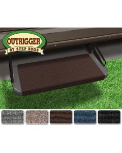 Entry Step Rug; Outrigger ®; Fits Manual And Electric Steps; 18 Inch Width; Chocolate Brown; Micro-Ribbed Textured; With Springs
