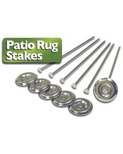 Patio Mat Anchor; Patio Rug; Clip With Hold-Down Nail; Nickel Plated Steel; Set Of 6
