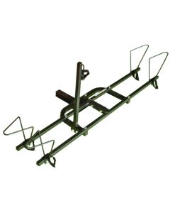 Bike Rack; Traveler XC 2 RV; 2 Inch Receiver Hitch Mount; Holds 2 Bikes; Up To 70 Pound Weight Capacity; Bike Wheel Rests In Loop; Without Lock; Foldable; Black