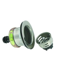 Sink Drain Assembly; Fits 1-1/2 Inch P-Traps; Drain With Strainer Basket; Metal; Single
