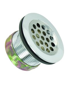 Waste Water Drain; For RV Showers; Fits 1-3/4 Inch Drain Hole and 1-1/2 Inch P-Traps; With 2-1/2 Inch Stainless Steel Flange
