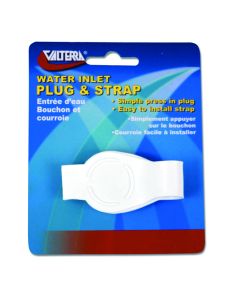 Water Inlet Plug, 3/4in, With Strap, White, Carded