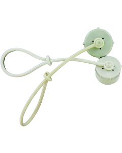 Fresh Water Hose Cap; Female Cap; Fits 1/2 Inch Hose; Plastic; With Lanyard; Single; With Vent Holes To Prevent Bacteria Growth
