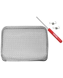 Bug Screen - RV Appliance; Furnace Vent; For Use With Atwood AFMD Models; 5.1 Inch Length x 6.85 Inch Width x 2.16 Inch Depth; Stainless Steel; Single; With 2 Spring Fasteners And Installation Tool; With Retail Package
