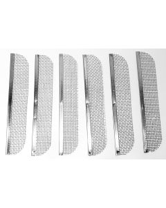 Bug Screen - RV Appliance; Refrigerator Vent; For Use With Dometic Side Vent With 8-1/8 Inch Length Louver Opening; 8.1 Inch Length x 1.5 Inch Width; Stainless Steel; Package Of 6; With Plastic Ties; With Retail Package
