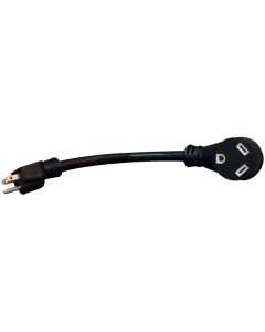 Power Cord Adapter; Mighty Cord ™; 15 Amp Male to 30 Amp Female; Black; 12 Inch Length; Non Locking; Not Waterproof; Without Lighted Ends; Without Handle
