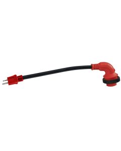 Power Cord Adapter; Mighty Cord ™; For Connecting RV Power Inlet To Standard Power Source; 15 Amp Male To 30 Amp Female; 15 Amp; Detachable; 90 Degree Female Locking Connectors; 12 Inch Length; Not Waterproof; With LED Light; Without Plug Handle; With Ret