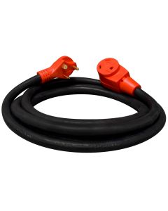Extension Cord; Mighty Cord ™; 125 Volt Extension Cord; 3-Prong; 30 Ampere; 10 Gauge Three Wire; 10 Foot Length; Black; With Finger Grip Handle On Male End
