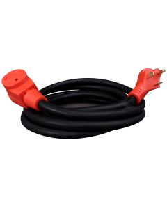 Extension Cord; Mighty Cord ™; 125 Volt Extension Cord; 3-Prong; 30 Ampere; 10 Gauge Three Wire; 15 Foot Length; Black; With Finger Grip Handle On Male End
