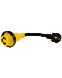 Power Cord Adapter; Mighty Cord ™; 30 Amp Male to 30 Amp Female; Detachable; Black; Non Locking; Not Waterproof; Without Lighted Ends; Without Handle
